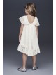 Flutter Sleeve Flower Girl Dress with Ruffle Hem  WG1399