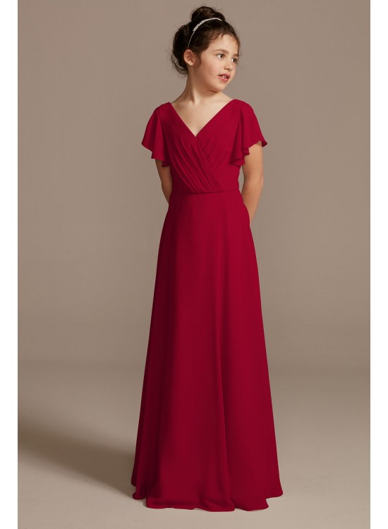 Flutter Sleeve Full Skirt Junior Bridesmaid Dress  JB9917