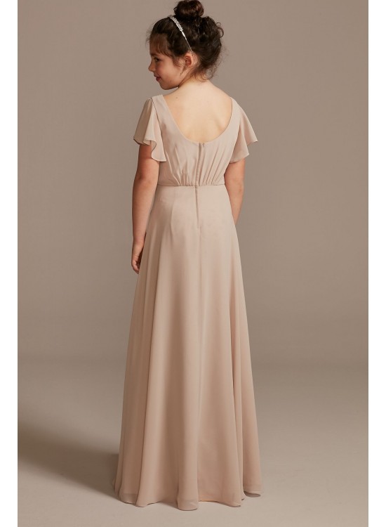 Flutter Sleeve Full Skirt Junior Bridesmaid Dress  JB9917