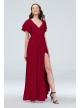 Flutter Sleeve Georgette Wrap Bridesmaid Dress  F20039