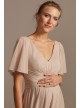 Flutter Sleeve Mesh Maternity Bridesmaid Dress  F20167