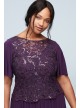 Flutter Sleeve Sequin Lace Plus Size Dress Le Bos 29168