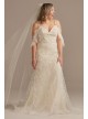 Flutter Sleeve Tulle Wedding Dress with 3D Florals Melissa Sweet MS251244