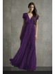 Flutter Sleeve V-Neck Tiered Bridesmaid Dress  VW360528