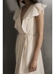 Flutter Sleeve V-Neck Tiered Bridesmaid Dress  VW360528