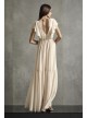 Flutter Sleeve V-Neck Tiered Bridesmaid Dress  VW360528