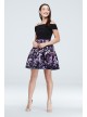 Foldover Off-the-Shoulder Floral Skirt Mini Dress Morgan and Co 12700