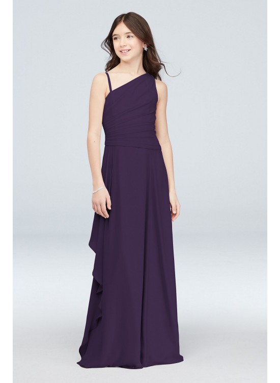 Georgette One Shoulder Junior Bridesmaid Dress  JB9894