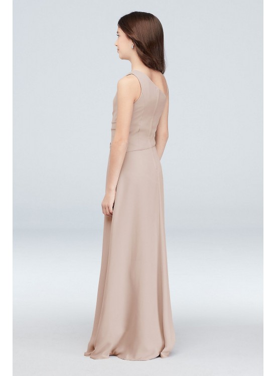 Georgette One Shoulder Junior Bridesmaid Dress  JB9894