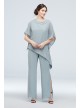 Georgette Pantsuit with Asymmetric Blouse Le Bos 26652