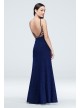 Glitter Faux Wrap Spaghetti Strap Gown with Slit  WBM1739