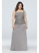 Glitter Knit and Mesh Plus Size Gown with Jacket Onyx 950251