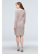 Glitter Lace 3/4-Sleeve Cocktail Dress with Belt Cachet 60427D