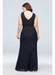 Glitter Lace Plus-Size Gown with Geometric Neck City Triangles 3930SE3W