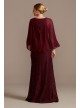 Glitter Lace Sheath Dress with Cape Sleeves  WBM2132