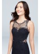 Glitter Lace Sheath Gown with Geometric Neckline City Triangles 3930SE3B