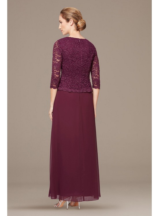 Glitter Lace and Chiffon Sweetheart Petite Gown Alex Evenings 82122343