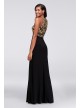 Glitter Lace and Jersey High-Neck A-Line Gown Morgan and Co 12444