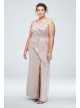 Glitter Metallic Double Strap Plus Size Gown Morgan and Co 21882DW