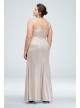 Glitter Metallic Double Strap Plus Size Gown Morgan and Co 21882DW