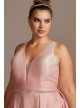 Glitter Ombre Deep-V Plus Size Gown with Crystals Night Studio 2318DW