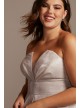 Glitter Strapless Plus Size Gown with Plunge Betsy and Adam A23053W