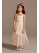 Glitter Tulle Flower Girl Dress with Keyhole Back  WG1412