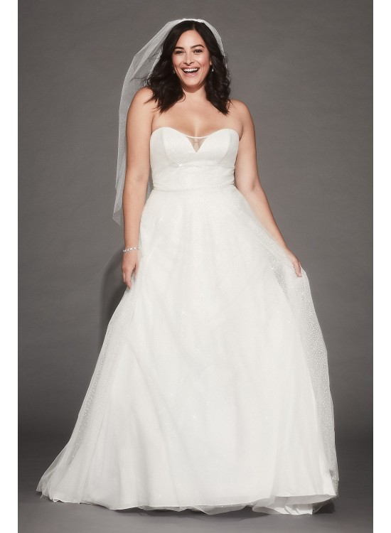 Gradient Glitter Tulle Plus Size Wedding Dress  Collection 9WG3961