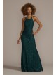 Halter Neck Glitter Lace Mermaid Gown with Godets Jules and Cleo D24NY22020