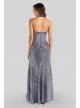 Halter Sequin Dress with Slit and Side Ruching Morgan and Co 12779D