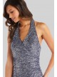 Halter Sequin Dress with Slit and Side Ruching Morgan and Co 12779D