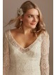 Hand Beaded Lace Long Sleeve Petite Wedding Dress Melissa Sweet 7SLMS251206