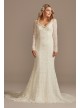 Hand Beaded Lace Long Sleeve Tall Wedding Dress Melissa Sweet 4XLSLMS251206