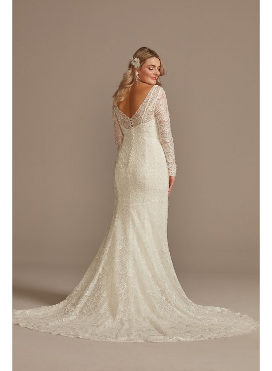 Hand Beaded Lace Long Sleeve Wedding Dress Melissa Sweet SLMS251206