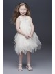 Handkerchief Hem Tulle and Lace Flower Girl Dress  CR1396