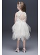 Handkerchief Hem Tulle and Lace Flower Girl Dress  CR1396