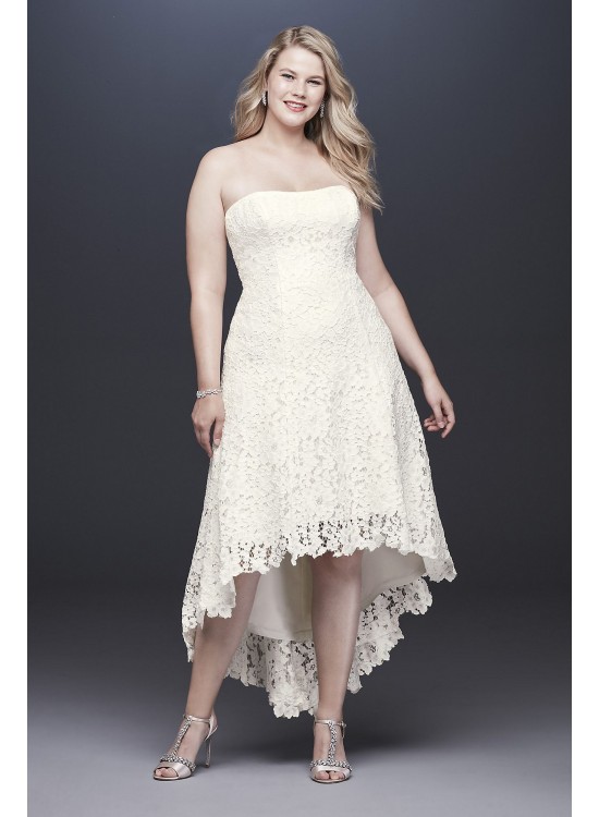 High-Low Tea-Length Lace Plus Size Wedding Dress Galina 9WG3925