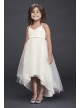 High-Low Tulle Flower Girl Dress with Crystal Belt  OP252