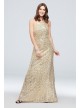 High-Neck Allover Sequin Bridesmaid Dress  F19980