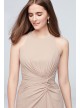 High-Neck Bridesmaid Dress with Cascade Twist  F19992