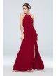 High-Neck Chiffon Bridesmaid Dress with Cascade  F20014