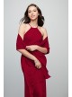 High-Neck Chiffon Bridesmaid Dress with Cascade  F20014