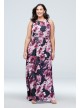 High-Neck Chiffon Plus Size Dress with Crystals SL Fashions 9471323