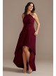 High Neck Crepe A-Line Dress with High-Low Hem DB Studio WBM2400V2