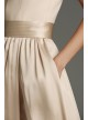 High-Neck Crepe Halter Bridesmaid Gown with Sash  VW360463