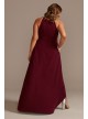 High Neck Crepe Plus-Size Dress with High-Low Hem DB Studio WBM2400V2W