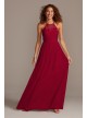 High-Neck Embroidered Soft Net Bridesmaid Dress  F20118