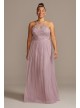 High-Neck Embroidered Soft Net Bridesmaid Dress  F20118