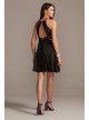 High Neck Fit-and-Flare Dress with illusion Panels Morgan and Co 12663