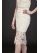 High-Neck Halter Lace Short Dress with Illusion Bardot 36386DB